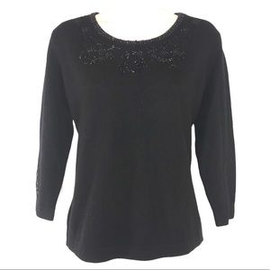 NWT Vintage Black Sequin Accents Sweater
